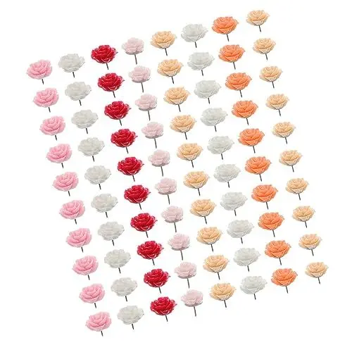 Produktbild: PRETYZOOM Stecknadeln 2 Sets Blumennadeln Rosafarbene Reißzwecken Blumen-Drucknadeln Blumen-Reißzwecken Pinnwandnägel Dekorative Drucknadeln Bunte Drucknadeln Niedliche Push-Rosen