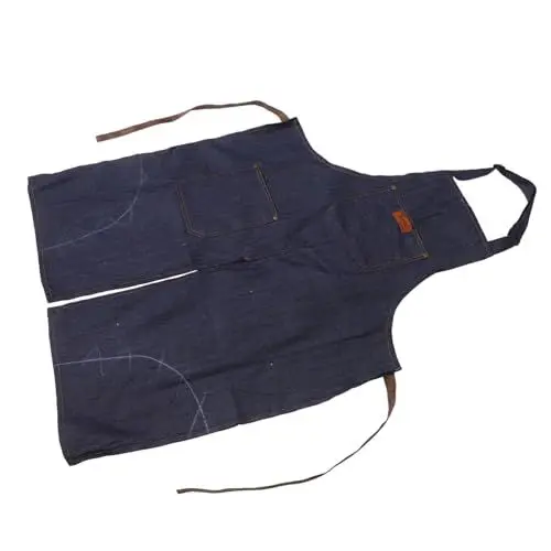 Produktbild: PRETYZOOM Denim-schürze Mit Geteiltem Bein Für Damen Koch-taillenlätzchen Mit Taschen Canvas Für Küchen- Und Töpferarbeiten Schwarz