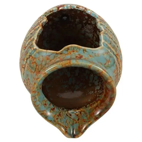 Produktbild: PRETYZOOM Tontopf mit zirkulierendem Wasser Glas für den Innenbereich Zimmerbrunnen Luft Garten Dekoration Outdoor Dekoration dekoratives Brunnenglas Wasserfallglas aus Keramik Olive Green
