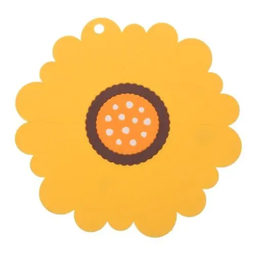 Produktbild: PRETYZOOM Topflappen Für Sonnenblumen Blumendekor Topfmatte Silikon Wiederverwendbare Topfunterlage Blumen Tischsets Kieselgel Tischsethalter Hohe Temperaturbeständigkeit