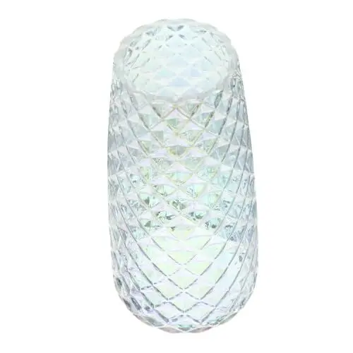 Produktbild: PRETYZOOM Quadratische Gitter Glasblumentopf Kreative Vase Ananas-Design Für Heimdekoration
