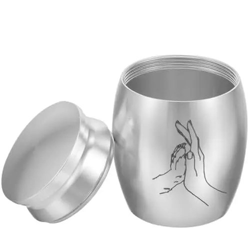 Produktbild: PRETYZOOM Urne versiegelt kleine Katzenurne Andenken Urnen Haustier Hundeurnen Mini-Tierurne aus Metall gedenken Geschenkbox schmücken Asche Kleiner Knochen Souvenir Rostfreier Stahl