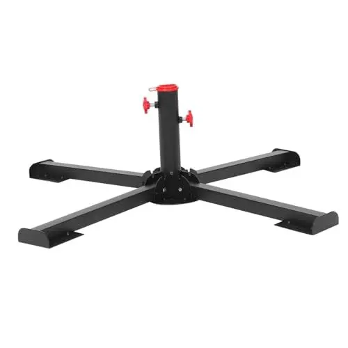 Produktbild: PRETYZOOM Weihnachtsbaumständer Tragbarer Schirmständer Schirmversorgung Schirmständer Strapazierfähig Schirmständer Basis Weihnachtsversorgung Festival-Accessoire Black Rostfreier Stahl
