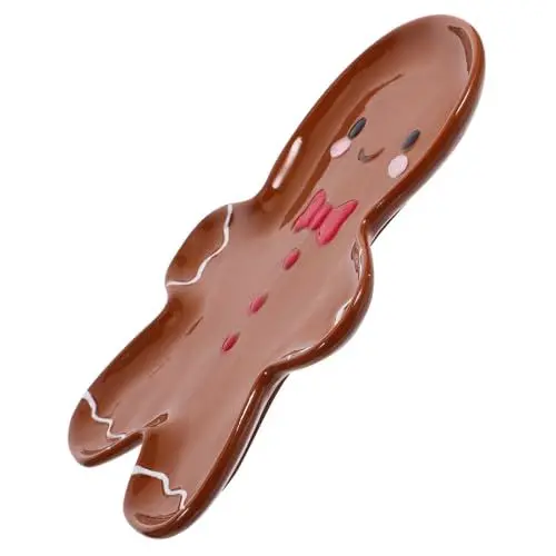 Produktbild: PRETYZOOM Serviertablett Aus Keramik mit Lebkuchenmann- Weihnachtlicher Dekoteller Feiertags-wurstbrett für Weihnachtssnacks