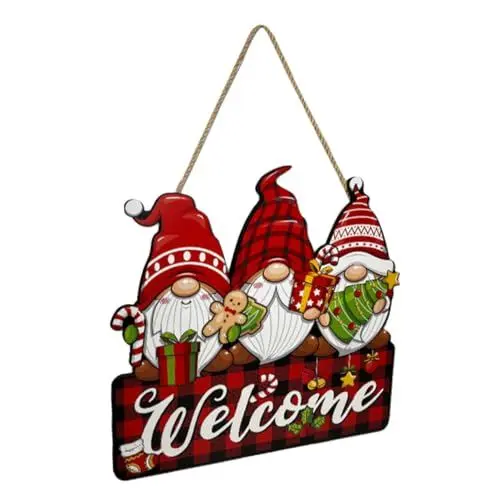 Produktbild: PRETYZOOM Weihnachts-haustürhänger Weihnachts-haustürschild Hängedeko Schild Saisonale Gnomenschilder Weihnachtsdekorationen Aus Weihnachts-willkommensschild Holz Ornament Empfindlich