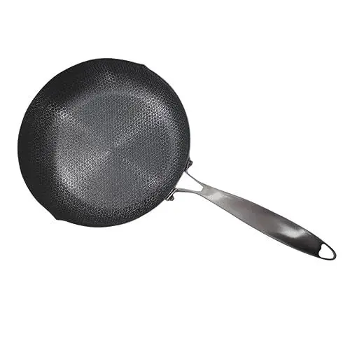 Produktbild: PRETYZOOM Wok-pfanne Küchenzubehör Wabenpfanne Kein Beschichteter Wok Kochtopf Wok Grillen Küchenutensilien Kochgeschirr Restaurant-bratpfanne Küchenwaren Unbeschichtet Rostfreier Stahl 26c