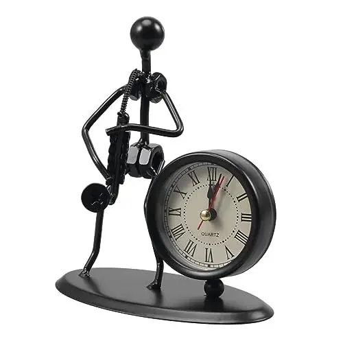 Produktbild: PRETYZOOM herrenuhren Schrank Wohnkultur Uhr Eiserne Musikbanduhr kreative Uhr handgefertigte Handwerksuhr Uhr aus Metall Haushalt Kunsthandwerk Ornamente