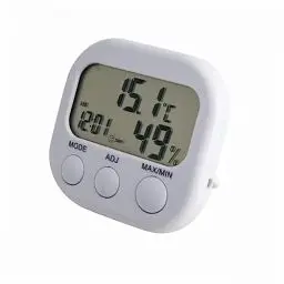 Produktbild: PRETYZOOM lcd display lcd monitor Luftfeuchtigkeit hygro thermometer raumthermometer innen digitales Thermometer Innenthermometer Feuchtigkeitsmonitor Anzahl Wecker Weiß