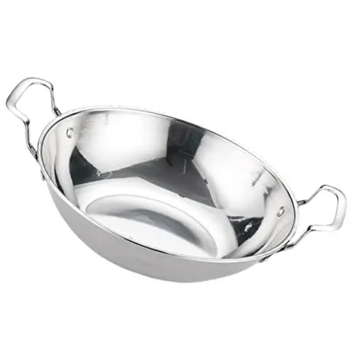 Produktbild: PRETYZOOM runde Bratpfanne the cook die köchin induktionskochtöpfe induktions pfanne induktion pfanne chinesische Bratpfanne Kochgeschirr wok Kochpfanne Küchenwaren Rostfreier Stahl Silver