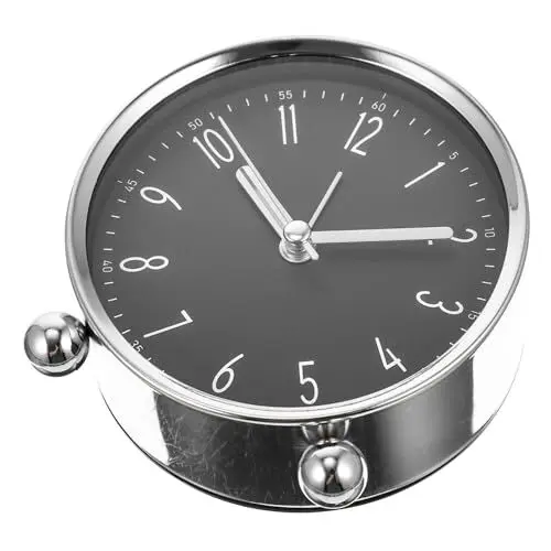 Produktbild: PRETYZOOM runder Wecker Reiseuhr Tischuhr mit arabischen Ziffern Kinderwecker Kaminsimsdekorationen Tischdekoration Tischwecker schlafen Regal kleine Uhr schmücken Reisen