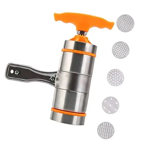 Produktbild: PRETYZOOM Nudelmaschine Für Die Küche Zu Hause Manuelle Nudelpresse Aus Edelstahl Einfach Zu Bedienen 5 Formen