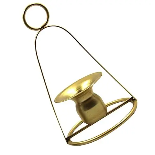 Produktbild: PRETYZOOM tragbarer Kerzenhalter Kegelkerzenhalter Kerzenhalter für Tisch hängende Kerze bücherregal Dekoration buchregal Dekoration Kerzenhalter-Ornament Hochzeitskerzenständer Eisen Golden