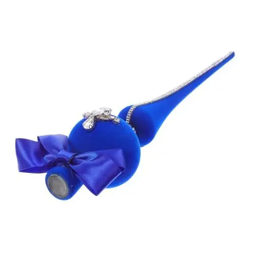 Produktbild: PRETYZOOM weihnachtsbaumspitze Stern Weihnachtsbaum Stern Weihnachtsbaum Spitze Partygeschenk Bowknot-Weihnachtsverzierung Heimdekoration Weihnachtsdekoration Beflocktes Tuch Blue