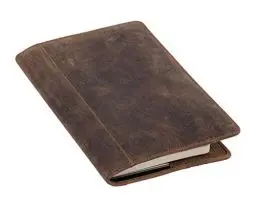 Produktbild: Pride and Soul 30124 - Ledereinband DIN A5 PERKINS, Lederhülle für Notizbuch, Buchhülle aus Echt Leder, Buchumschlag in braun, Einband mit Lesezeichen, 8 Visitenkartenfächern und Stiftschlaufe