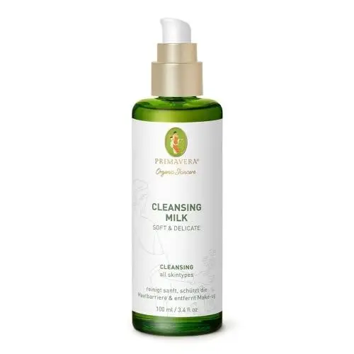 Produktbild: PRIMAVERA Cleansing Milk - Soft & Delicate 100 ml - Naturkosmetik - Reinigungsmilch, Gesichtsreinigung für jede Haut - schützt die Hautbarriere und entfernt Make-up - vegan