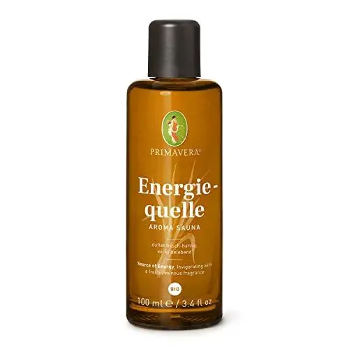 Produktbild: PRIMAVERA Energiequelle Aroma Sauna bio 100 ml – Saunaöl, Aromatherapie – frisch-harziger Duft – belebend – vegan