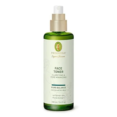 Produktbild: PRIMAVERA Face Toner - Clarifying & Pore Minimizing 100 ml - Naturkosmetik - Klärendes Gesichtswasser für ölige Haut und Mischhaut - mattiert und reguliert die Haut - vegan