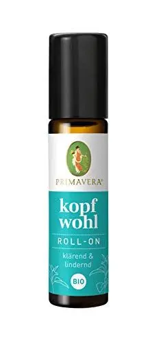 Produktbild: PRIMAVERA Kopfwohl Roll-On bio - klärend & lindernd bei Kopfschmerzen - mit 100% naturreinen ätherischen Ölen - Pfefferminzwasser- & öl - vegan
