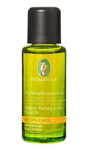 Produktbild: PRIMAVERA Pflegeöl Granatapfelsamenöl bio 30 ml – naturreine Pflanzenkraft – Glasflasche – Aromaöl, Körperöl, Naturkosmetik – glättend, festigend, regenerierend - vegan