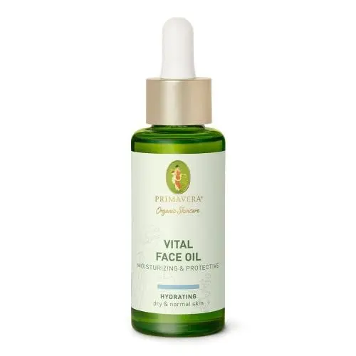 Produktbild: PRIMAVERA Vital Face Oil - Moisturizing & Protective 30 ml - Naturkosmetik - Gesichtsöl für normale bis trockene Haut - Superfood für die Haut, nährt und vitalisiert - vegan