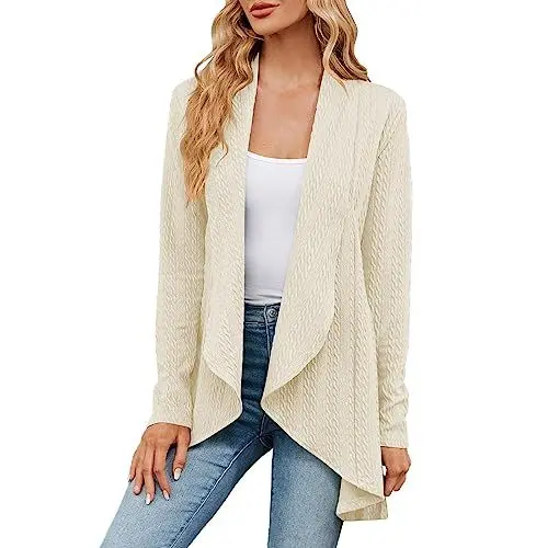 Produktbild: Prime Angebote, Deals of The Day, Blaser Jacke Damen Damen Strickjacke Mit Langen Ärmeln Einfarbig Lockeres Cardigan Oberteil Hoodie Regenbogen, Black-Friday-Angebote