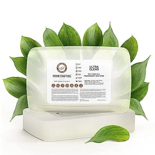 Produktbild: Prime Crafting 3 kg BIO Transparent Glycerin Seifenbasis zur Seifenherstellung - SLS Frei - Glycerinseife Rohseife zum Seifengießen - Seife Selber Machen mit Klar Seifenblock -Melt & Pour Soap Base