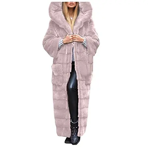 Produktbild: Prime Deals Retourenkauf Angebote Jacke Damen Übergangsjacke Damen Plus Size Faux Mantel Langarm Body Warmer Faux Furry Jacket Hooded Fashion Causal Oberbekleidung Gelb Wintermantel Damen Sale