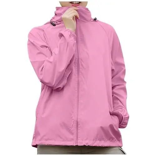 Produktbild: Prime Deals, Übergangsjacken Damen Winter Jacken Damen Regenjacke Einfarbig Übergröße Mit Kapuze Winddicht Lockerer Mantel Wasserdicht -Manschetten Aufbewahrungstasche Tank Top Mit Bustier Integriert