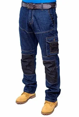 Produktbild: Prime Herren Arbeitshose Herren Cargohose Heer Armeehosen Multi Taschen Pants (BLACK-008, 36W X 34L)