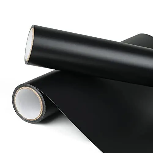 Produktbild: Prime Vinyl Vinylfolie Plotter- 30,5cm x 335,5cm Matt Schwarz Permanentes Plotterfolie Vinyl Rollen mit PET-Rückseite, Vinyl für Silhouette, Tasse, Fenster, Wohnkultur