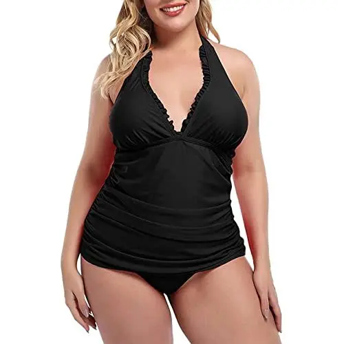Produktbild: Primeangebote Badeanzug Damen Große Größe Bauchweg Push Up Tankini Grobe Gröben 50 Bademode Swimsuit mit Integriertem BH Hochwertiger Einteiler Bunter Bademode