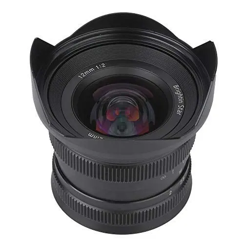 Produktbild: Prime-Objektiv, Brightin Star 12 mm f2.0 Superweitwinkelobjektiv APS C Metall Optisches Glas Manuelles Festfokusobjektiv für spiegellose Kameras (Fuji FX Port)