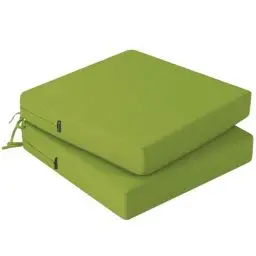 Produktbild: PRIMEPATIO Stuhlkissen für den Außenbereich 2er-Set, wasserdichte Sitzkissen für den Außenbereich, farbechte Terrassenstuhlkissen mit Bändern, Terrassenmöbel, Gartensofa, 40x40cm, Grün