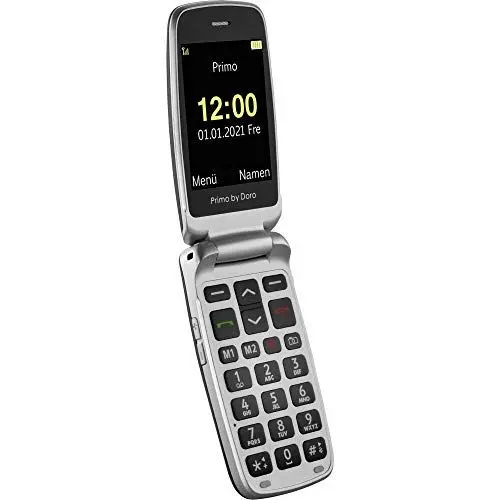 Produktbild: Doro Primo 418 by Graphit GSM Großtasten Mobiltelefon mit froßem Farbdisplay, Fallsensor, Taschenlampe, FM-Radio, Kalender, inkl. Tischladestation Graphit