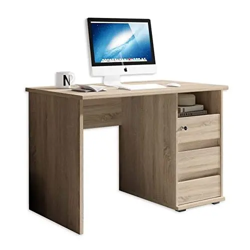 Produktbild: PRIMUS 1 Schreibtisch mit Schubladen, Sonoma Eiche Optik - Bürotisch Computertisch fürs Homeoffice mit Stauraum und offenem Ablagefach - 110 x 75 x 65 cm (B/H/T)