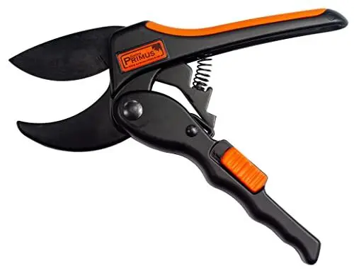 Produktbild: PRIMUS Garten Gartenschere, Rosenschere, Rebschere, Astschere, Damen-PowerGleitschere, schwarz/orange, 01005
