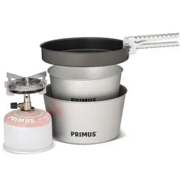 Produktbild: Primus Campingkocher Set - Mimer Stove Kit II - Camping Kochset mit 1x Gaskocher, 1x Pfanne & 2x Töpfe - Outdoor Kochgeschirr mit Primus Gaskocher Camping - Kochgeschirr Outdoor - Outdoor Kochset