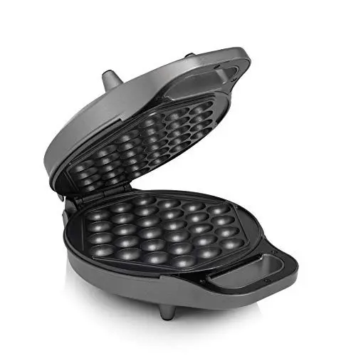 Produktbild: Princess 132465 Bubble-Waffeleisen, 180° aufklappbar, 700 Watt, 0,7 m Kabellänge, antihaftbeschichtet, Schwarz