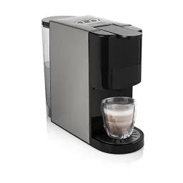 Produktbild: Princess Multikapsel-Kaffeemaschine 5-in-1 – Kompatibel mit Nespresso, Dolce Gusto, Lavazza a Modo Mio & E.S.E. Pads 0, 8 L 1450 W, Silber, Schwarz