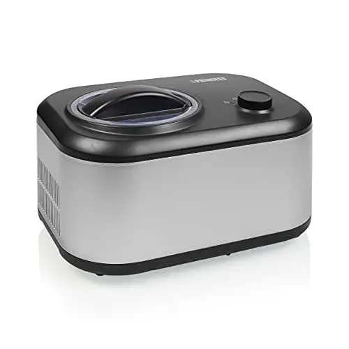 Produktbild: Princess Eismaschine inkl. Kühlaggregat 1 L, Zubereitung von selbstgemachtem Speiseeis, Frozen Yoghurt und Sorbet, 100 Watt, Silber, Schwarz, 282608