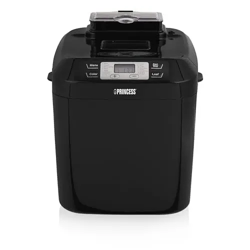Produktbild: Princess Brotbackautomat - Kapazität für 900 g, 550 Watt, 15 Programme, Zutatenspender, Digitaler Timer, 152010, Schwarz