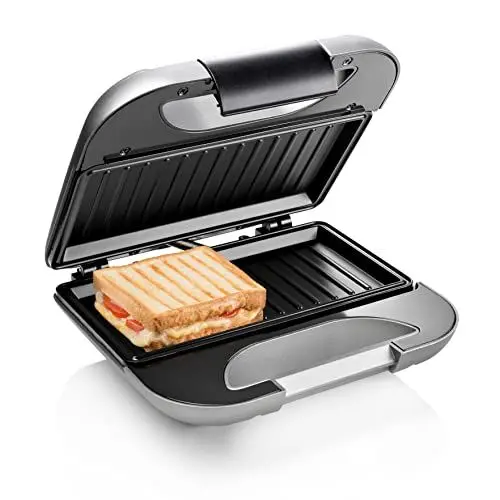 Produktbild: Princess Sandwich Maker DeLuxe in Mattoptik, 22x12cm Bratfläche, 750 Watt, 0,85 M Kabellänge, mit Sicherheitsverschluss, 127003