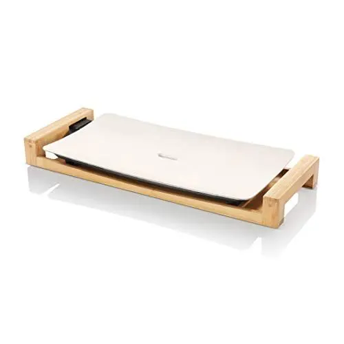 Produktbild: Princess 01.103030.01.403 Teppanyaki Grill - Tischgrill/Raclette auf Bambusrahmen mit 6 Holzspatel