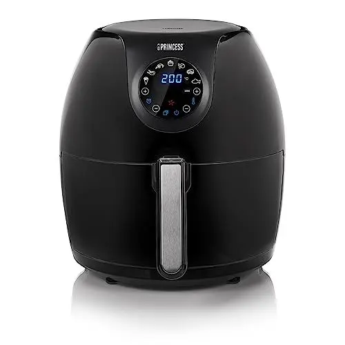 Produktbild: Princess XXL Heißluftfritteuse mit 5,2L, Digitales Touchscreen, 7 Programme, Ohne ÖL, 1700 W, Aerofryer 182050, Schwarz