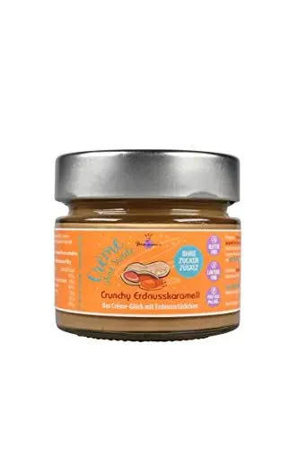 Produktbild: Principessa’s Crème ohne Sünde - High Protein Creme Ohne Zuckerzusatz | Protein Aufstrich | Brotaufstrich | Ohne Palmöl | Glutenfrei (Crunchy Erdnusskaramell, 150g)