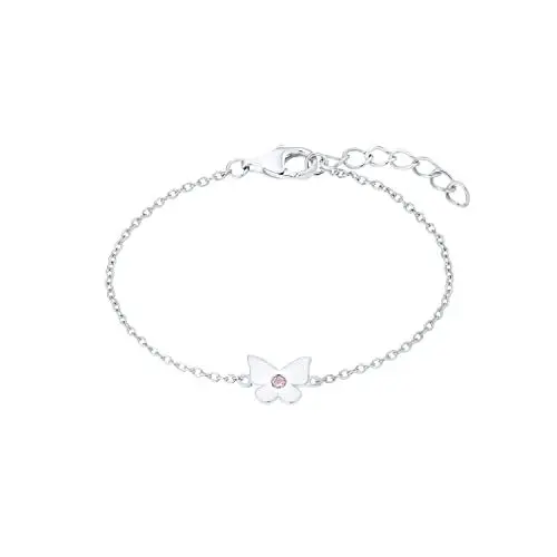 Produktbild: Prinzessin Lillifee Armband 925 Sterling Silber Mädchen Kinder Armschmuck, mit Zirkonia synth., 12+2 cm, Silber, Schmetterling, Kommt in Schmuck Geschenk Box, 2035983