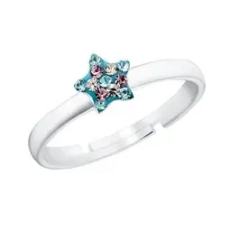 Produktbild: Prinzessin Lillifee Ring 925 Sterling Silber Mädchen Kinder Ringe, mit Preciosa, Multicolor, Stern, Kommt in Schmuck Geschenk Box, 2034004