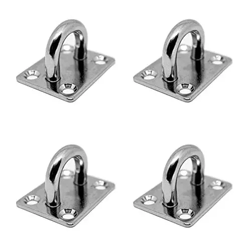 Produktbild: PRIOstahl Augplatten Zurröse Deckenöse Decksplatte Platte Mastplatte - 35 x 30 mm x 4 Stück Wandöse Decksplatte Schwerlast Ankerplatte Mastplatte Öse Sonnensegel Boxsack Seilzug aus Edelstahl V2A