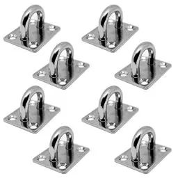 Produktbild: PRIOstahl Augplatten Zurröse Deckenöse Decksplatte Platte Mastplatte - 35 x 40 mm x 8 Stück Wandöse Decksplatte Schwerlast Ankerplatte Mastplatte Öse Sonnensegel Boxsack Seilzug aus Edelstahl V2A