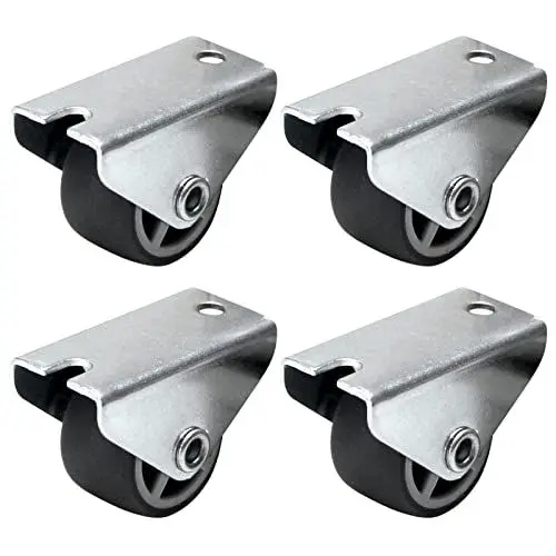 Produktbild: PRIOstahl Kastenbockrollen Möbelrolle Bockrollen Laufrollen Transportrollen Bettkastenrollen - 25mm x 4 Stück Rollen Kastenrollen Rollen für Bettkasten Schublade TPE-Räder mit Anschraubplatte